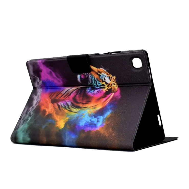 Leather Flip Cover for Samsung Galaxy Tab S6 Lite (2024) / S6 Lite (2022) / S6 Lite (2020) (SM-P610 / 615) Case Pattern Printed - Colorful Tiger