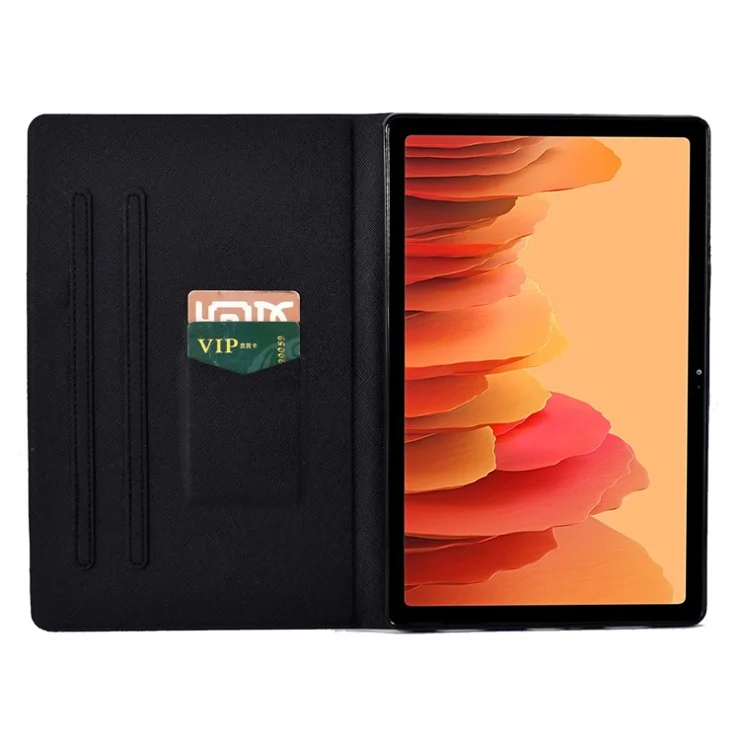 Leather Case for Samsung Galaxy Tab A7 10.4 (2020) / (2022) T500 / T505 Pattern Printed Folio Flip Tablet Cover with Card Holder - Giraffe