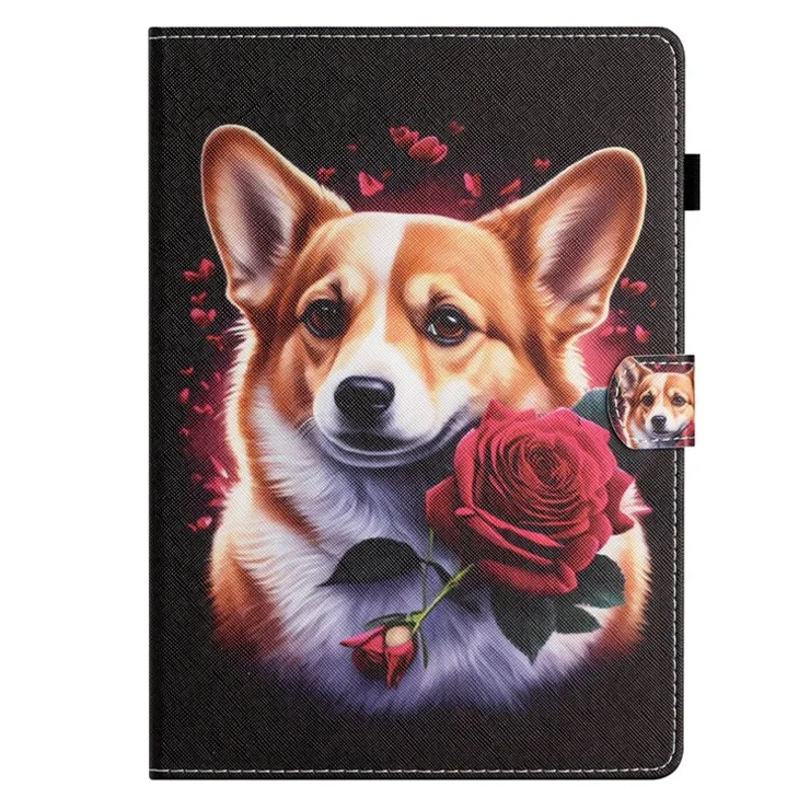 For Samsung Galaxy Tab A8 10.5 (2021) X205 / X200 Protective Tablet Case Pattern Printing PU Leather Flip Cover - Dog