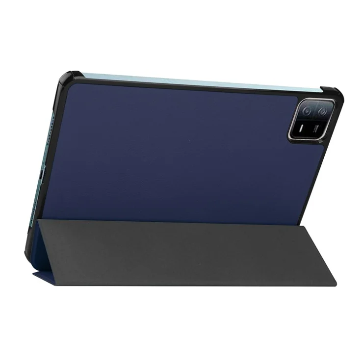 For Xiaomi Pad 6 Tri-fold Stand Tablet Case Auto Wake / Sleep Leather Tablet Cover - Blue