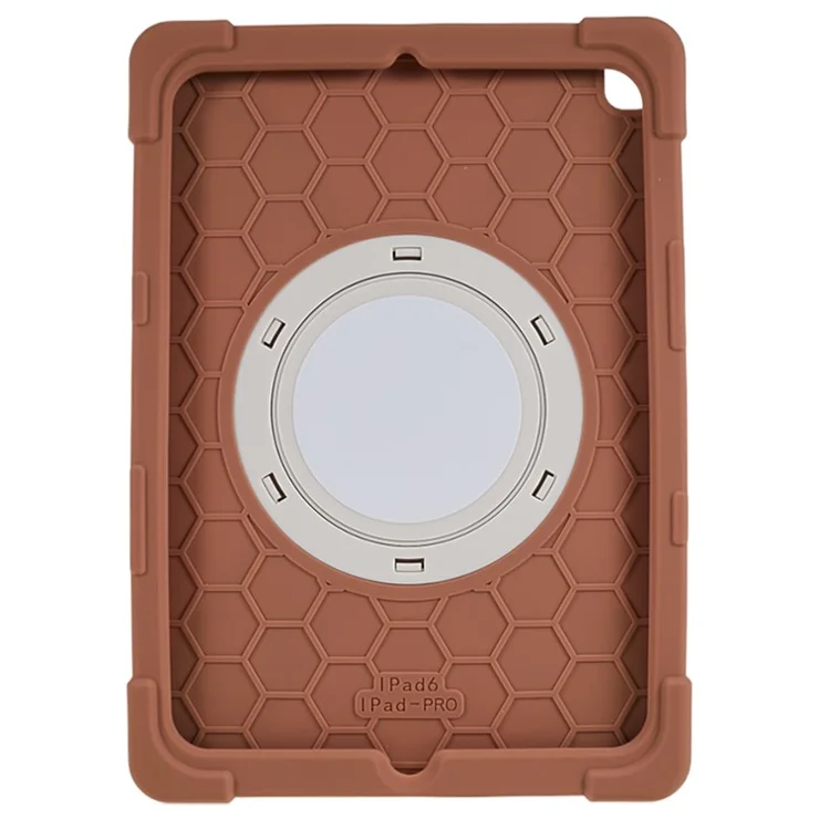 Tablet Case for iPad Pro 9.7 inch (2016) / Air 2 360 Degree Rotary Kickstand PC + Silicone Protective Cover - Brown