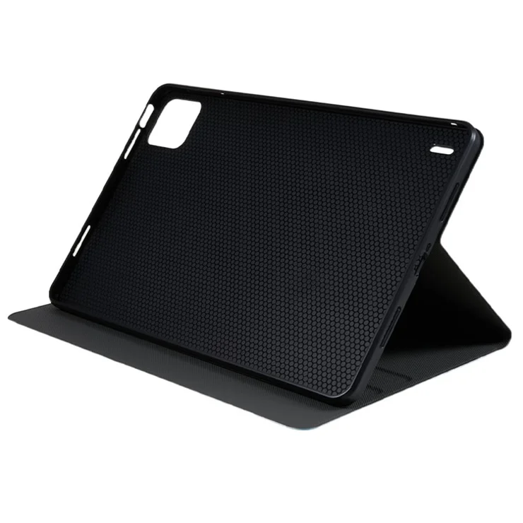 For Xiaomi Pad 6 PU Leather Drop-proof Tablet Case Folding Stand Protective Cover - Sky Blue