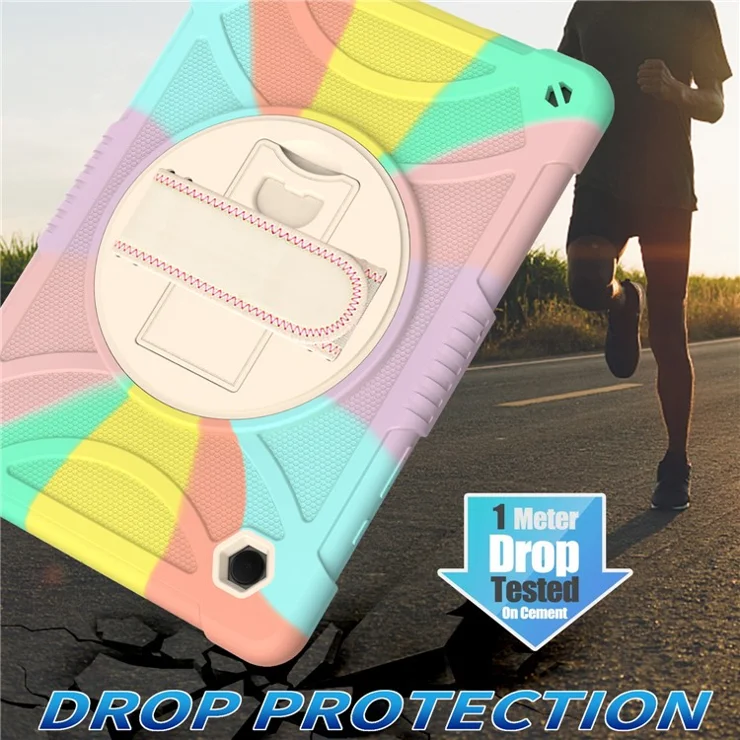 For Samsung Galaxy Tab A8 10.5 (2021) / (2022) Tablet Case Silicone+PC Rotating Kickstand Rugged Cover - Multi-color