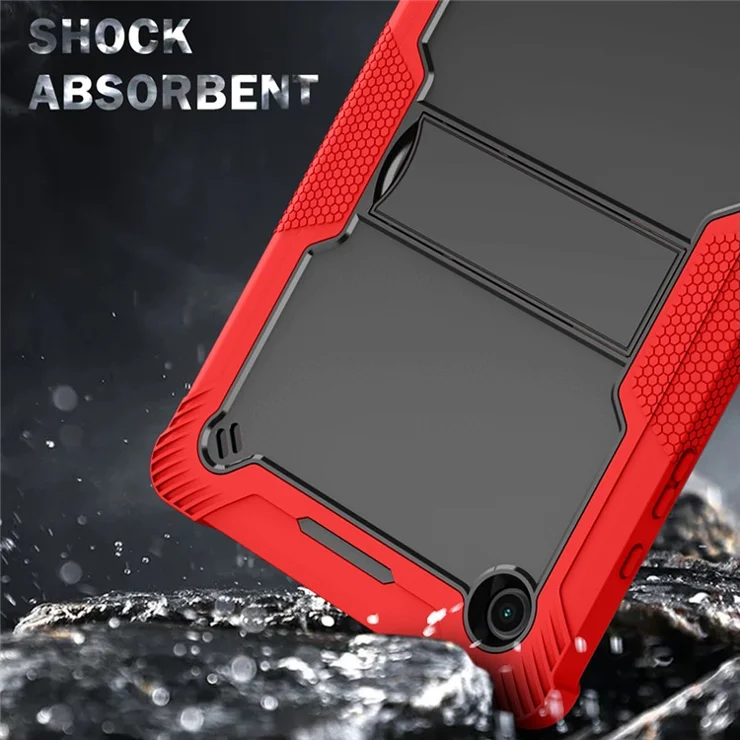 For Samsung Galaxy Tab A8 10.5 (2021) / (2022) Tablet Case Kickstand Silicone + PC Shockproof Armor Cover - Red+Black