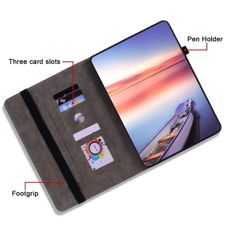 For Lenovo Tab M10 TB-X605L / TB-X605F / Tab M10 HD TB-X505F / TB-X505L Imprinted Stand Cover PU Leather Case - Pink