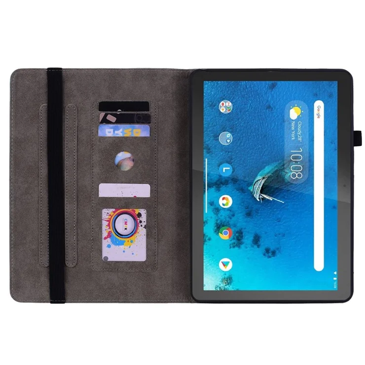 For Lenovo Tab M10 TB-X605L / TB-X605F / Tab M10 HD TB-X505F / TB-X505L Imprinted Stand Cover PU Leather Case - Green