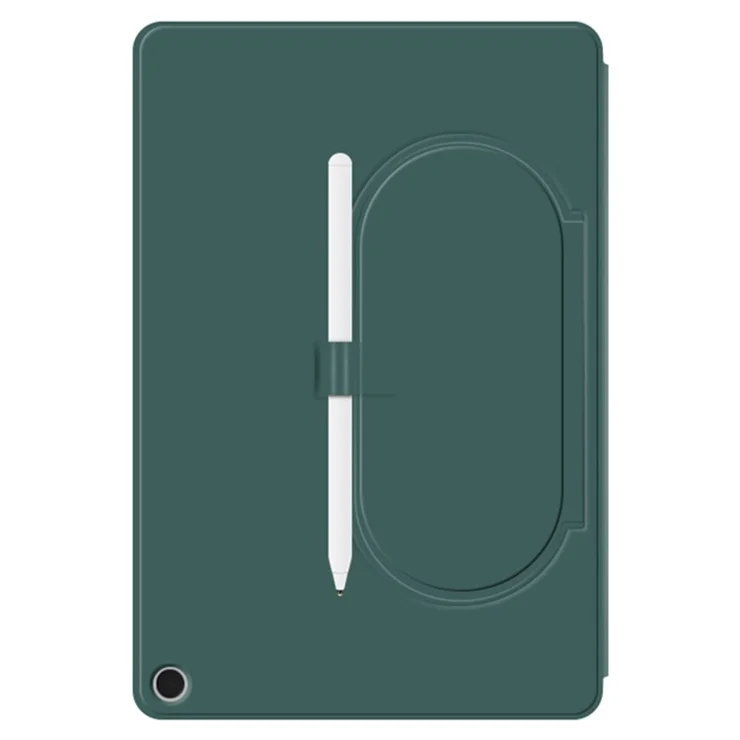 For Google Pixel Tablet Trifold Stand Magnetic Leather Tablet Cover Pen Holder Case with Hole for Charger Speaker Dock - Green