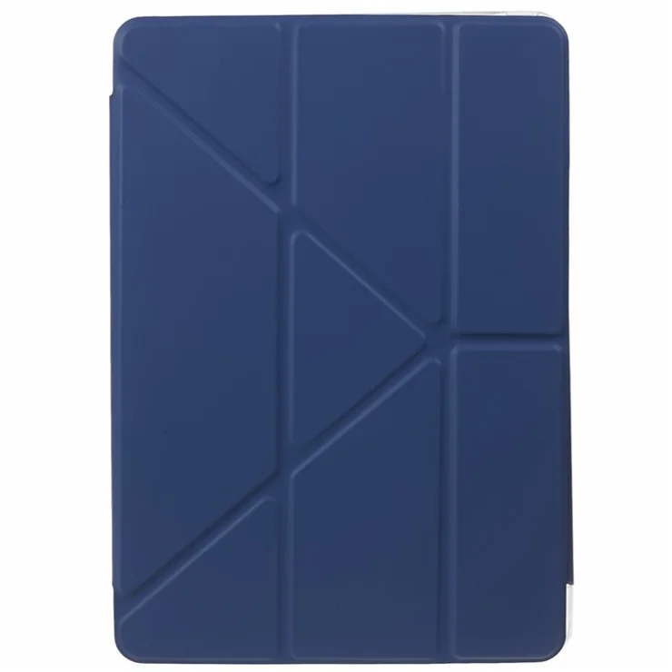 MUTURAL Tablet Case for iPad 10.2 (2021) / (2020) / (2019) , PU Leather Transparent Back Origami Stand Cover with Detachable Pencil Holder - Dark Blue