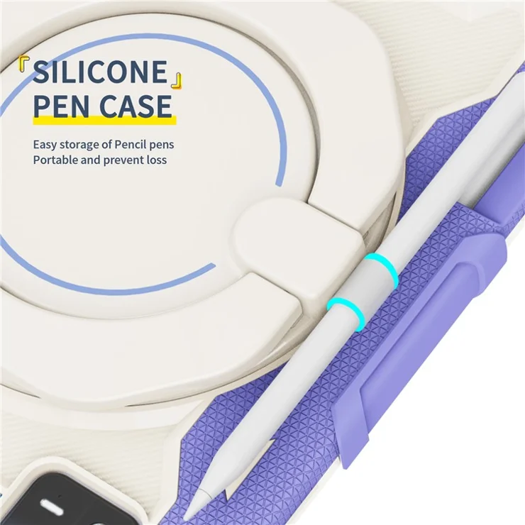 For Xiaomi Pad 6 PC + Silicone Protective Cover 360-degree Rotary Kickstand Drop-proof Tablet Case - Navy Blue