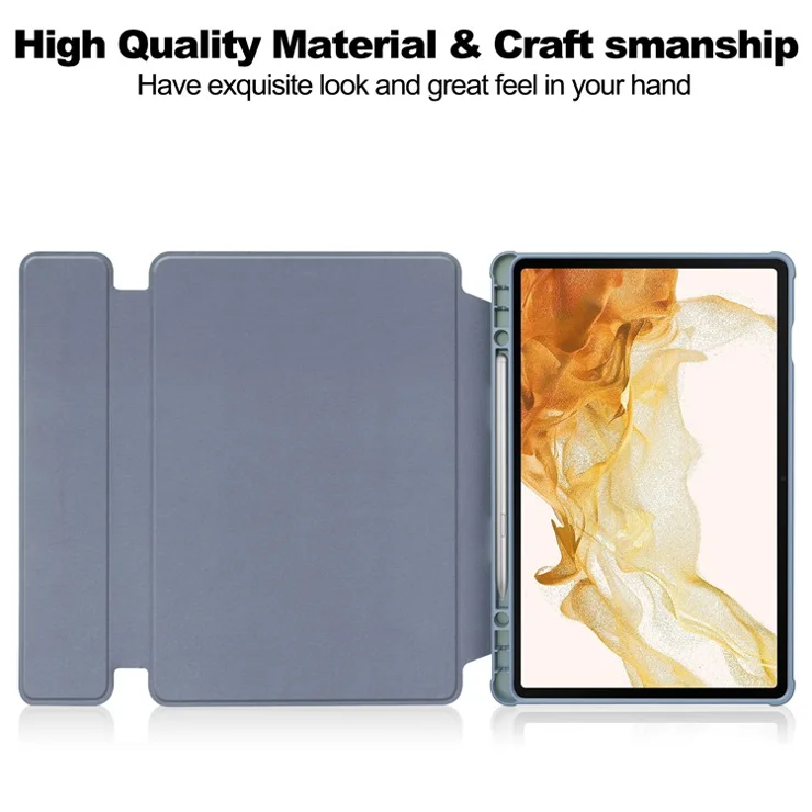 Tablet Case with Wireless Keyboard for Samsung Galaxy Tab S9+ , 360-Degree Rotating Stand PU Leather+Acrylic Cover - Purple