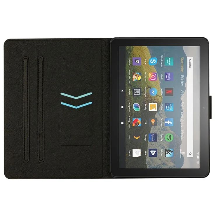 For Amazon Fire Max 11 Smart Tablet Case PU Leather Stand Cover with Card Holder - Rose