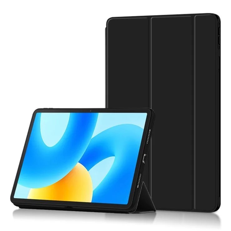 For Huawei MatePad 11.5 PU Leather Trifold Stand Cover Auto Sleep / Wake Protective Tablet Case - Black