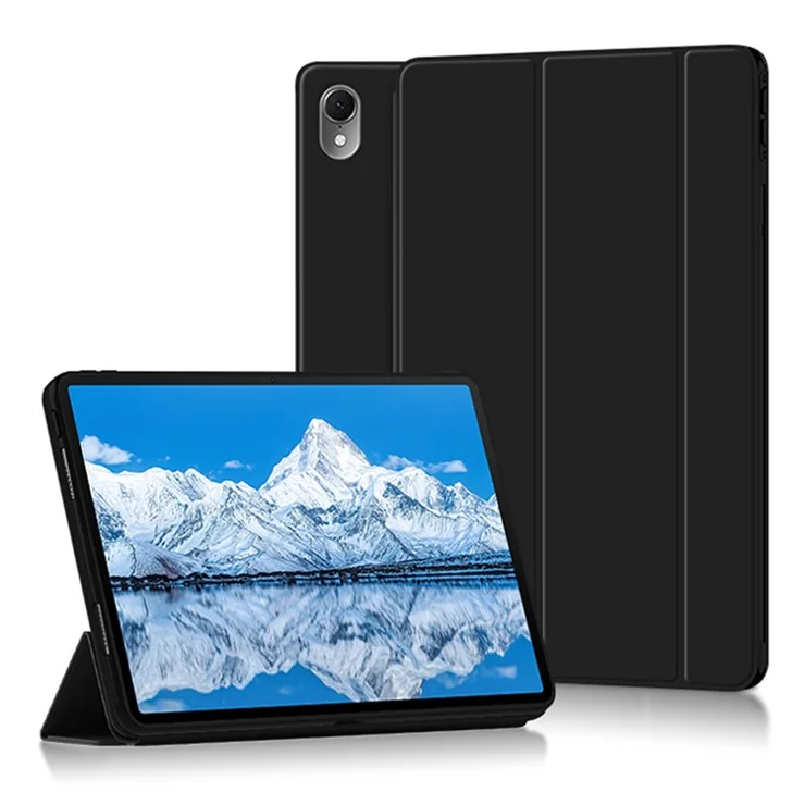 For Huawei Qingyun C7 Trifold Stand Tablet Case PU Leather Auto Sleep / Wake Smart Cover - Black