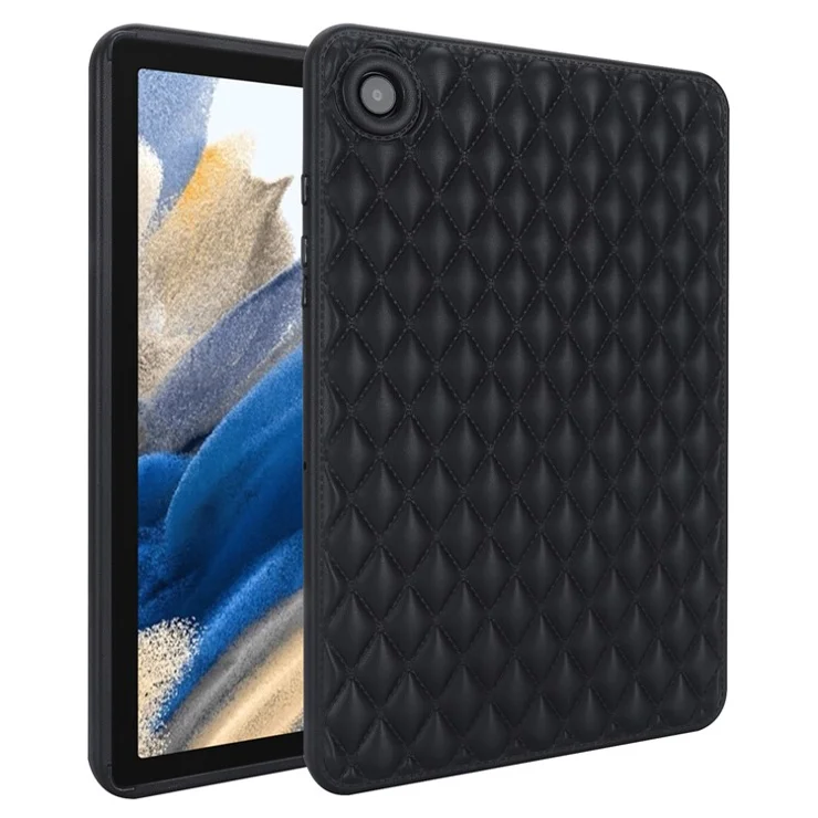 For Samsung Galaxy Tab A8 10.5 (2021) / (2022) / X200 Rhombus Pattern Anti-Drop Tablet Case Shockproof Soft TPU Back Cover - Black