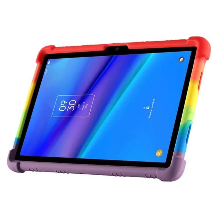 For TCL Tab 10 5G 9183G Silicone Tablet Case Foldable PC Kickstand Tablet Back Cover - Sky Blue