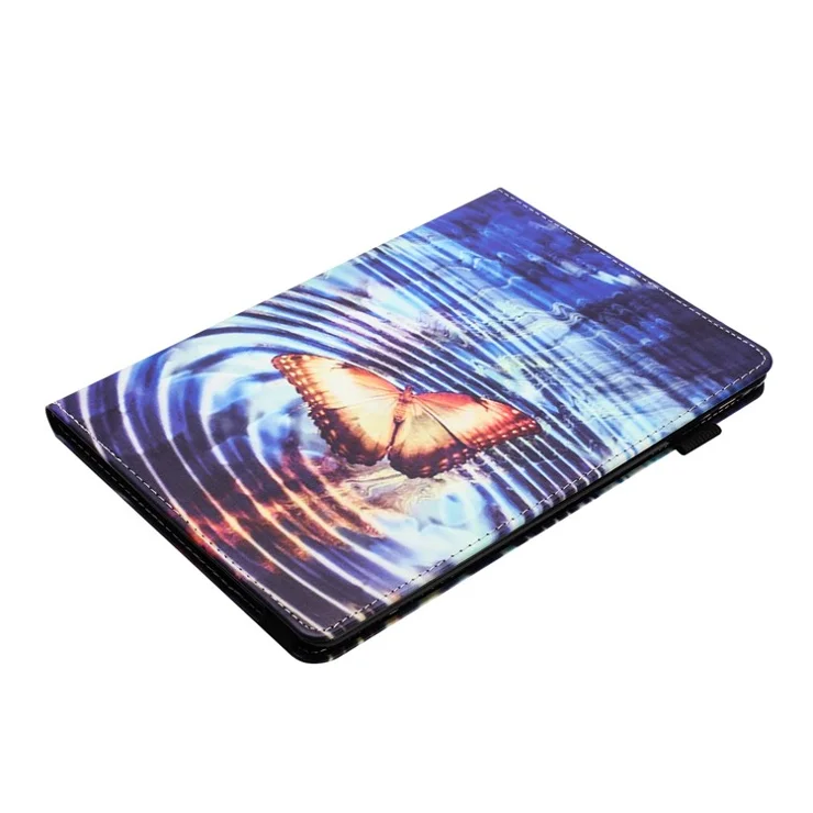 For Samsung Galaxy Tab A8 10.5 (2022) / (2021) Pattern Printing PU Leather Tablet Case Stand Cover Card Slot - Wave Butterfly