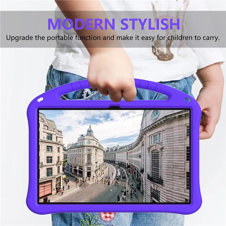 Shockproof Cover for Samsung Galaxy Tab S9 Ultra / S8 Ultra , Handle Kickstand Protective EVA Tablet Case - Purple