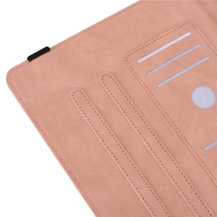 For Lenovo Tab P12 Case Butterfly Flower Imprinted PU Leather Stand Tablet Cover - Pink