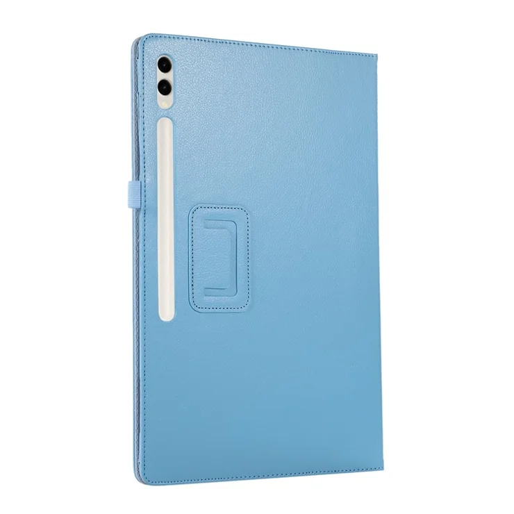 For Samsung Galaxy Tab S9 Ultra Case PU Leather Tablet Cover with Bi-fold Stand - Baby Blue