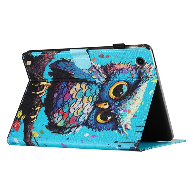For Samsung Galaxy Tab A8 10.5 (2021) X205 X200 / (2022) Case PU Leather Card Holder Tablet Cover - Owl