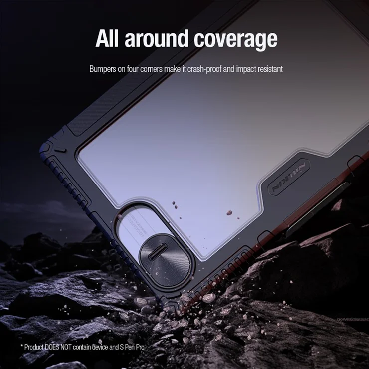 NILLKIN Bumper Leather Case Pro for Huawei MatePad Pro 13.2 Case Slide Camera Lid Tablet Case PU Leather Anti-Drop Cover - Black