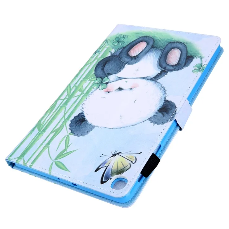 For Samsung Galaxy Tab A9+ X210 / X215 / X216B PU Leather Stand Cover Smart Pattern Tablet Case - Panda