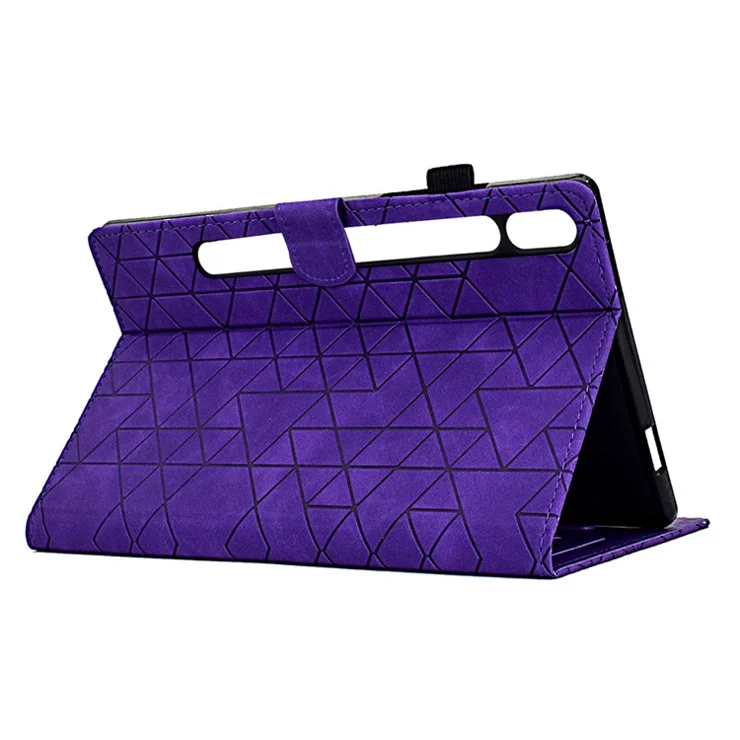 For Samsung Galaxy Tab S9 Protective Case Card Slot PU Leather Tablet Cover - Purple