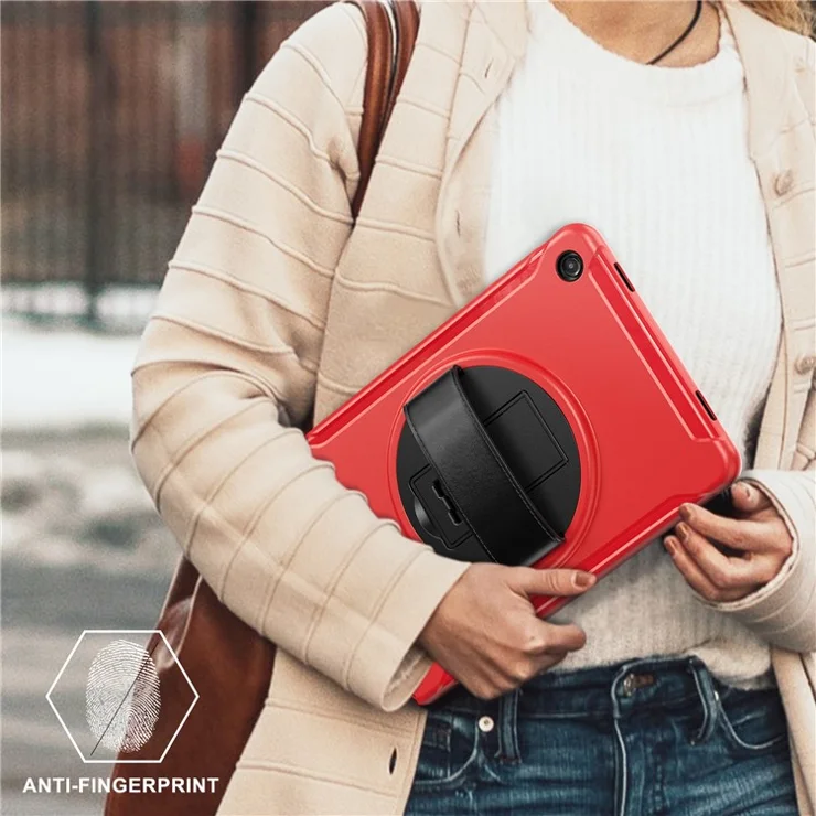 For Samsung Galaxy Tab A9+ Kickstand Back Cover PC+TPU Tablet Case - Red