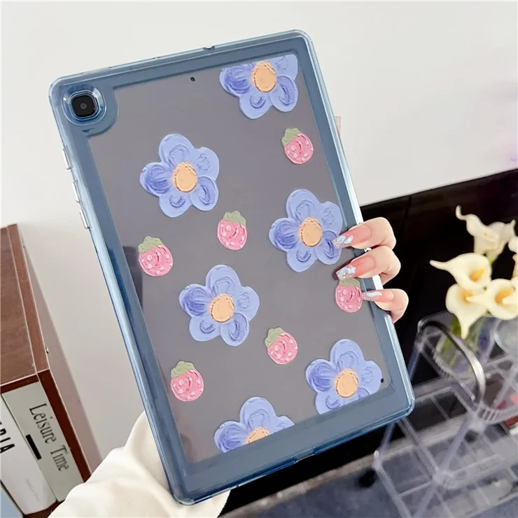 For Samsung Galaxy Tab S6 Lite (2024) / S6 Lite (2022) / S6 Lite (2020) P610 P615 Case Oil Painting Flower Tablet Cover - Flower and Strawberry