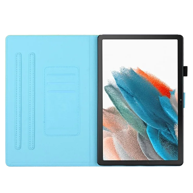 For Samsung Galaxy Tab A8 10.5 (2021) X205 / X200 Shockproof Case Anti-Drop PU Leather Tablet Cover - Flower