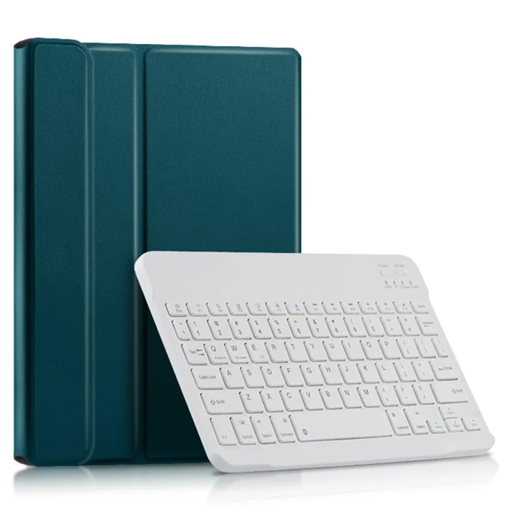 For Huawei MatePad Pro 11 (2024) Wireless Bluetooth-compatible Keyboard + Candy Color Leather Case - Green+White Keyboard