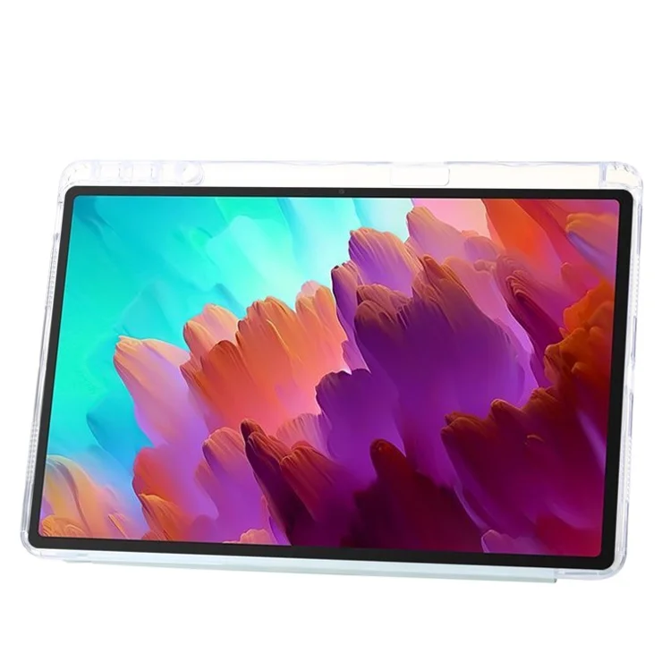 For Lenovo Tab M11 / Xiaoxin Pad 11 2024 Tablet Case Origami Stand TPU+Acrylic+PU Flip Cover - Matcha Green