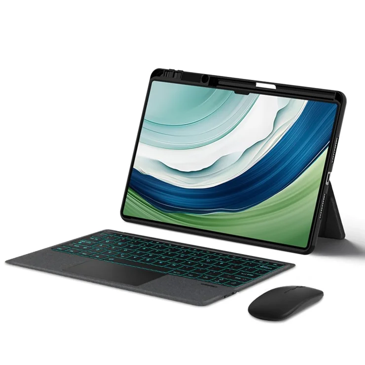 For Huawei MatePad Pro 13.2 Leather Case + Bluetooth-compatible Keyboard with Backlight Trackpad