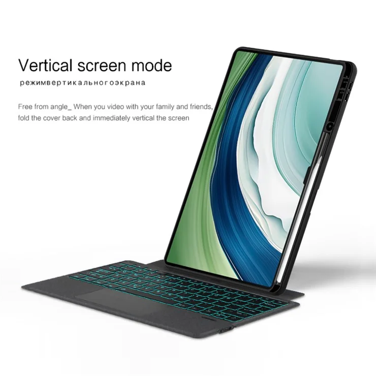 For Huawei MatePad Pro 13.2 Leather Case + Bluetooth-compatible Keyboard with Backlight Trackpad