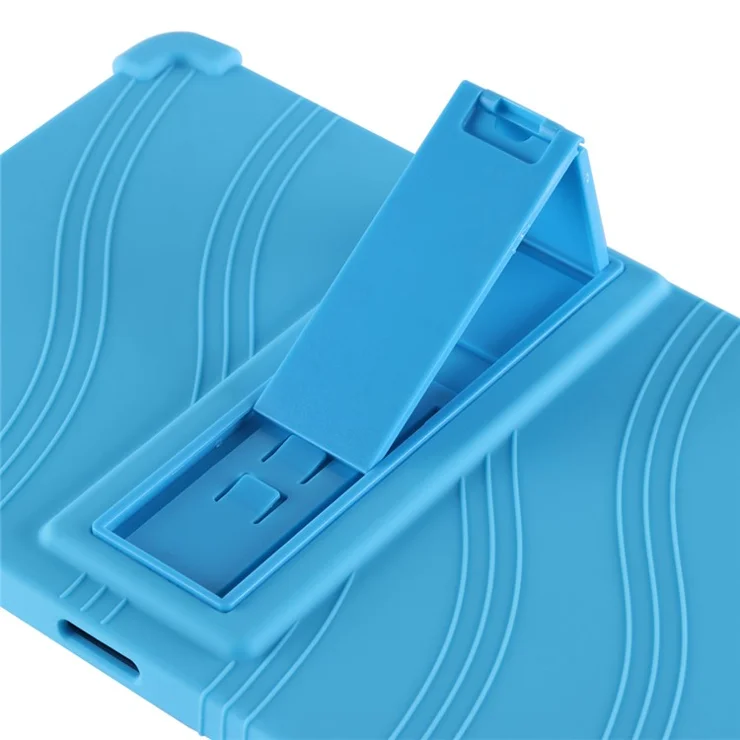 For Xiaomi Pad 5 Pro 11-inch Tablet Case Soft Silicone Cover with Folding Kickstand - Dark Blue
