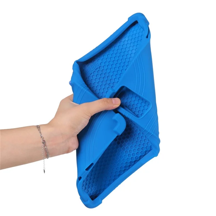 For Xiaomi Redmi Pad SE Case Thicken 4 Corners Anti-drop Silicone Tablet Cover with Kickstand - Dark Blue