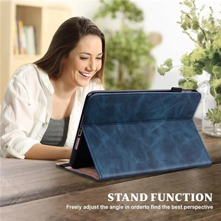 For Lenovo Tab M11 / Xiaoxin Pad 11 2024 Case PU Leather Card Holder Protective Stand Cover - Blue