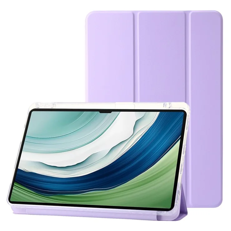 For Huawei MatePad Pro 13.2 Tablet Case Bump Proof TPU+Acrylic+PU Tri-fold Stand Cover - Purple