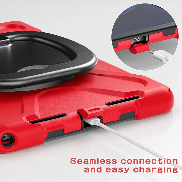 For Lenovo Tab M11 / Xiaoxin Pad 11 2024 TB-330FU 331FC Case Kickstand PC+Silicone Tablet Cover - Red+Black