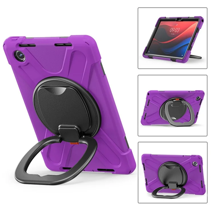 For Lenovo Tab M11 / Xiaoxin Pad 11 2024 TB-330FU 331FC Case Kickstand PC+Silicone Tablet Cover - Purple