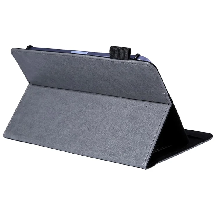 For 8-Inch Tablet Case Anti-Scratch Tablet Leather Flip Cover with Card Slots - Grey