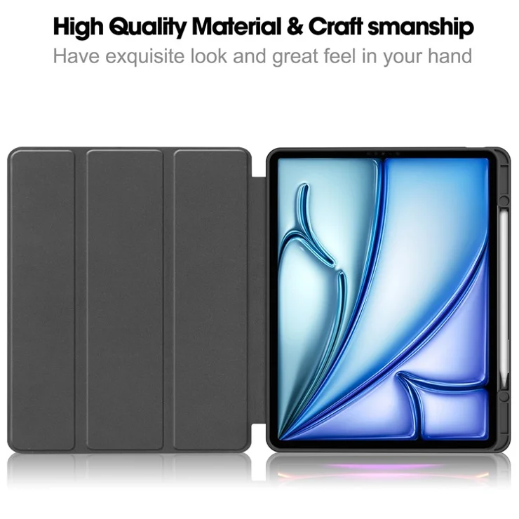 For iPad Air 13 (2025) / (2024) Case Pattern Printing Tri-Fold Stand Leather Cover with Pen Slot - Don't Touch Me