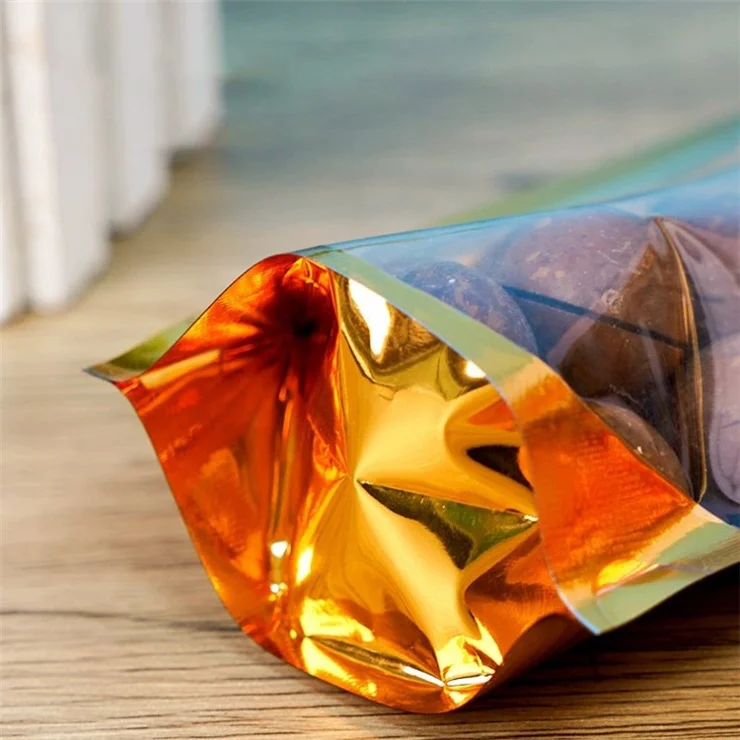 MX-111 100Pcs 15x23+5cm 16C Sealing Stand Up Bags Transparent Window Design Food Storage Bags
