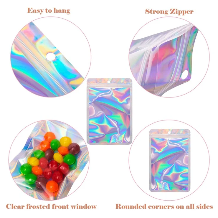 MX-109 100Pcs 13x21cm 14C Sealing Pouches Clear Matte Window Resealable Storage Bags - Laser