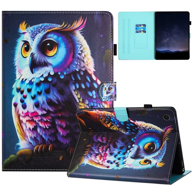 For Lenovo Tab M10 (Gen 3) Magnetic Tablet Case Wholesale PU Leather Pattern Stand Cover - Owl