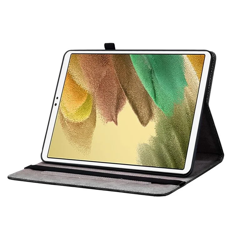 Stand Case for Samsung Galaxy Tab A7 Lite 8.7-Inch Tablet Cover Pattern Print PU Leather - Black Rose