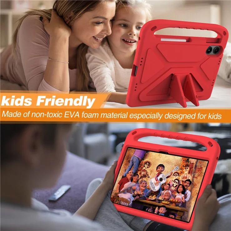 For Xiaomi Redmi Pad Pro / Redmi Pad Pro 5G / Poco Pad EVA Case Hand Grip Kickstand Tablet Cover Wholesale - Red