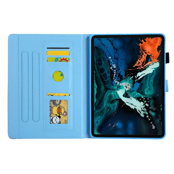 For iPad Pro 11 (2024) Case Pattern Printing Tablet Leather Cover with Card Slots - Elephant and Rabbit