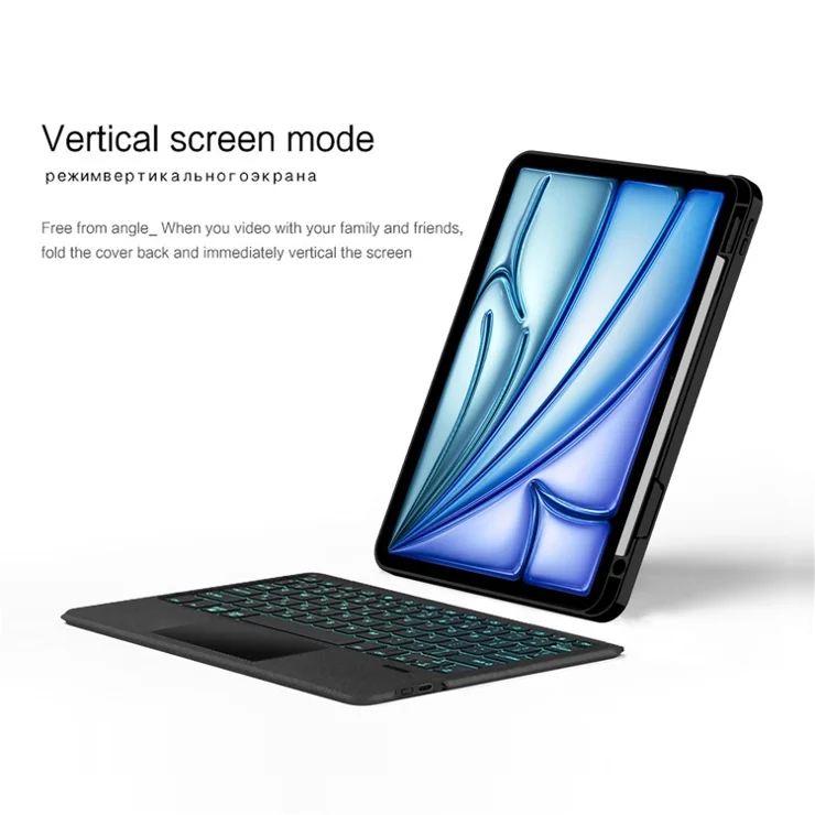 For iPad Air 11 (2025) / (2024) / Air (2022) / (2020) / Pro 11 (2022) / (2021) / (2020) / (2018) Leather Case Bluetooth-compatible Keyboard