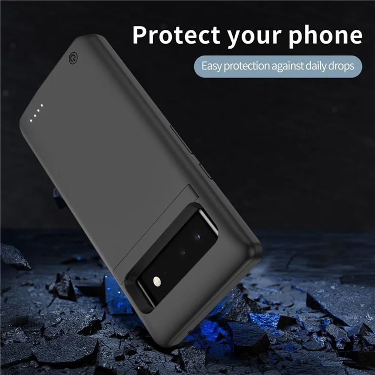 TY-101 For Google Pixel 6 10000mAh Phone Battery Case Soft Edge Back Cover with Kickstand